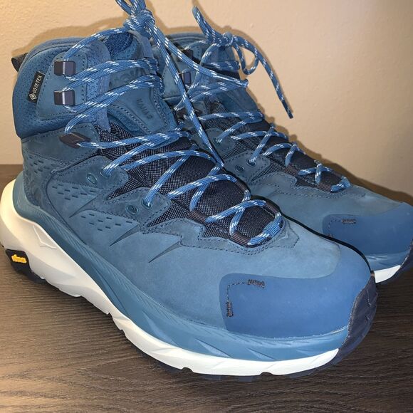 Size 9 B Hoka‎ One One Kaha 2 GORE-TEX Blue Coral Vibram Megagrip Hiking Boots